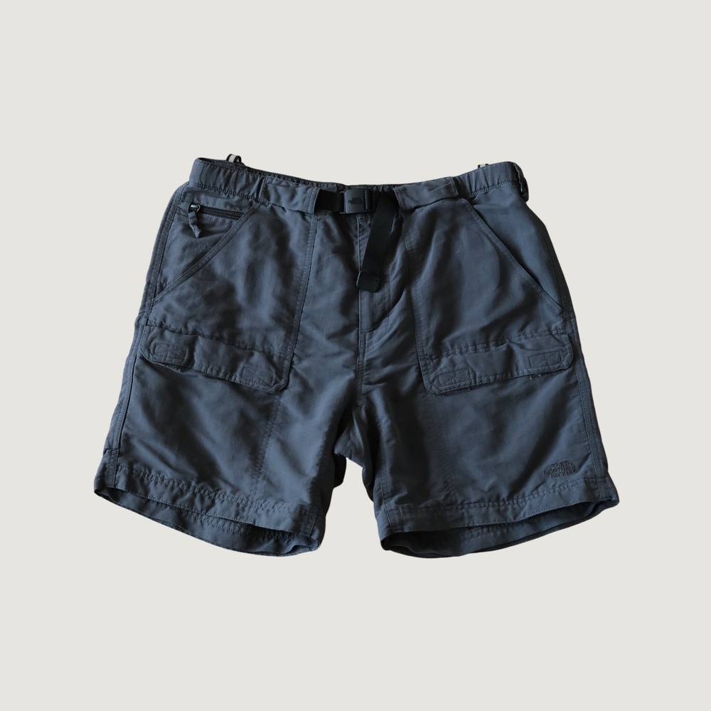 The North Face Cargo Shorts Gray Belted Nylon Gorpcore Hiking Mens L Utility